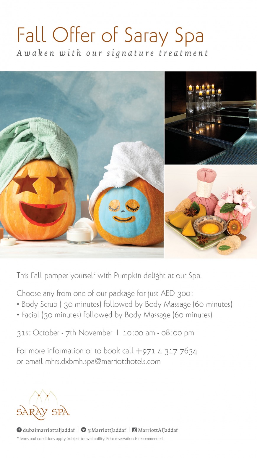 Marriott al Jadaf Autumn Spa Offer Marriott al Jadaf Autumn Spa Offer
