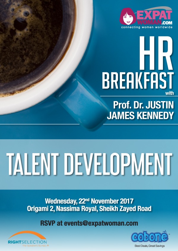 ExpatWoman's HR Breakfast in Dubai with Prof. Dr. Justin James Kennedy