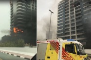 Dubai Marina's Zen Tower on Fire