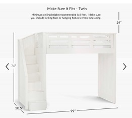Brand new Potterybarn kids loft bed with Serta mattress