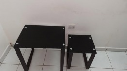 Nested  elegant glass table set of 2