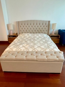 King size bedframe with ottoman for sale