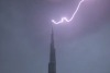 Lightning strikes Burj Khalifa in Dubai April 2019