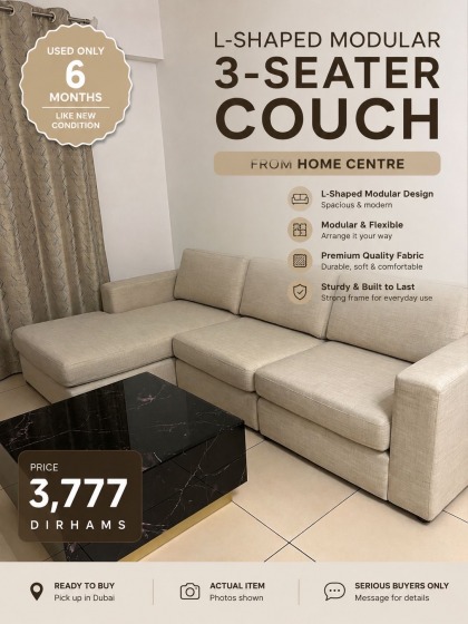 Home Center L-shape modular couch 