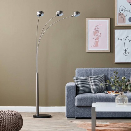 Tri Beacon Metal Arc Floor Lamp