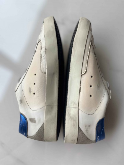 Golden Goose Womens Ball Star Leather Trainers - White/Silver/Multi Leopard